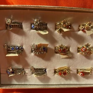 Rings, with evil eye and hearts.